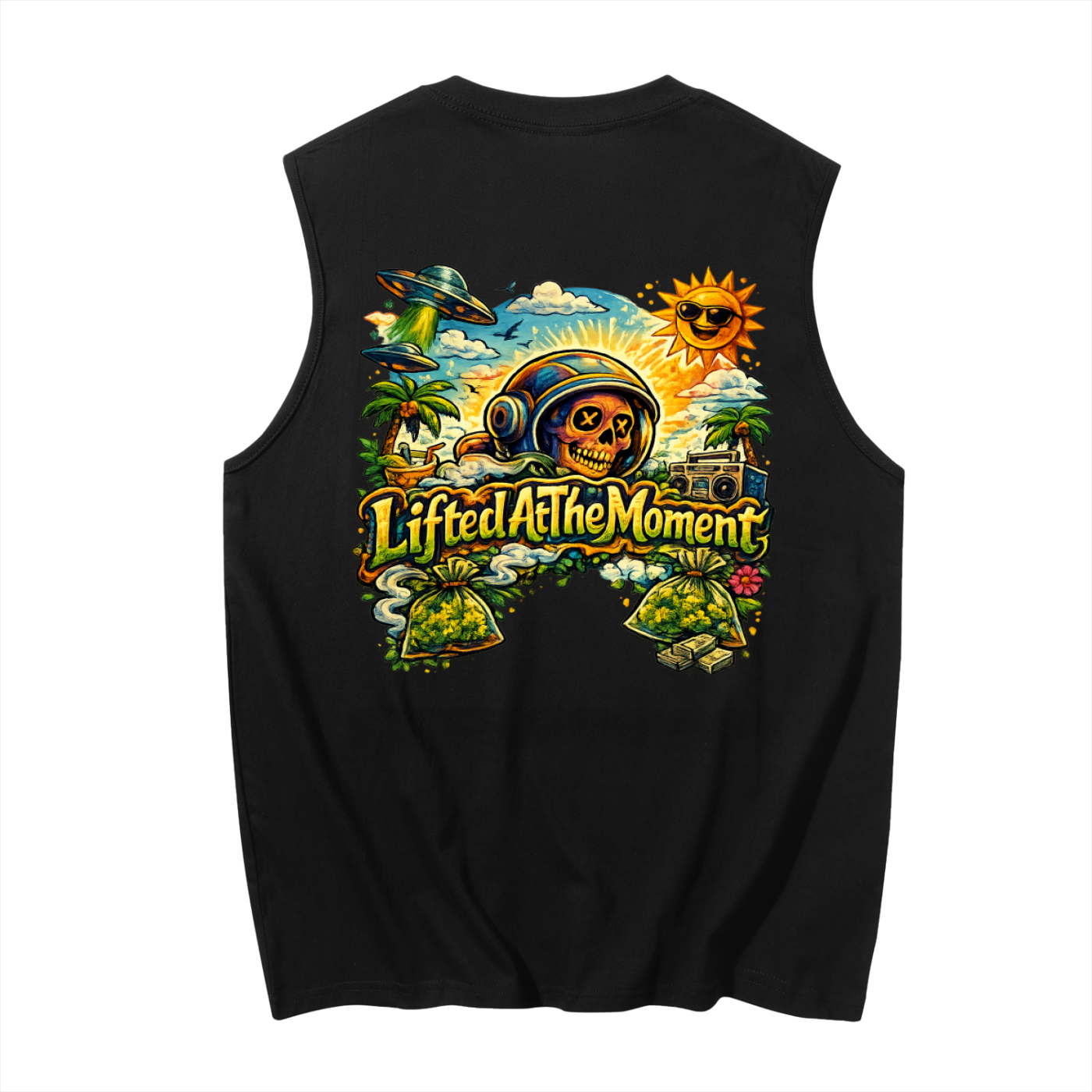 The Outer Space Oasis Men's Sleeveless Cotton Tank Top