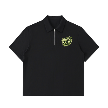 Half-Zip Cotton Polo Shirt