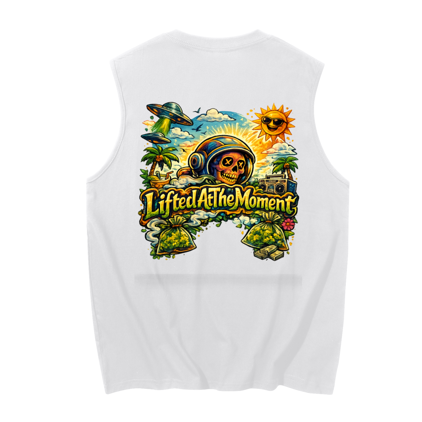 The Outer Space Oasis   Men's Sleeveless Cotton Tank Top