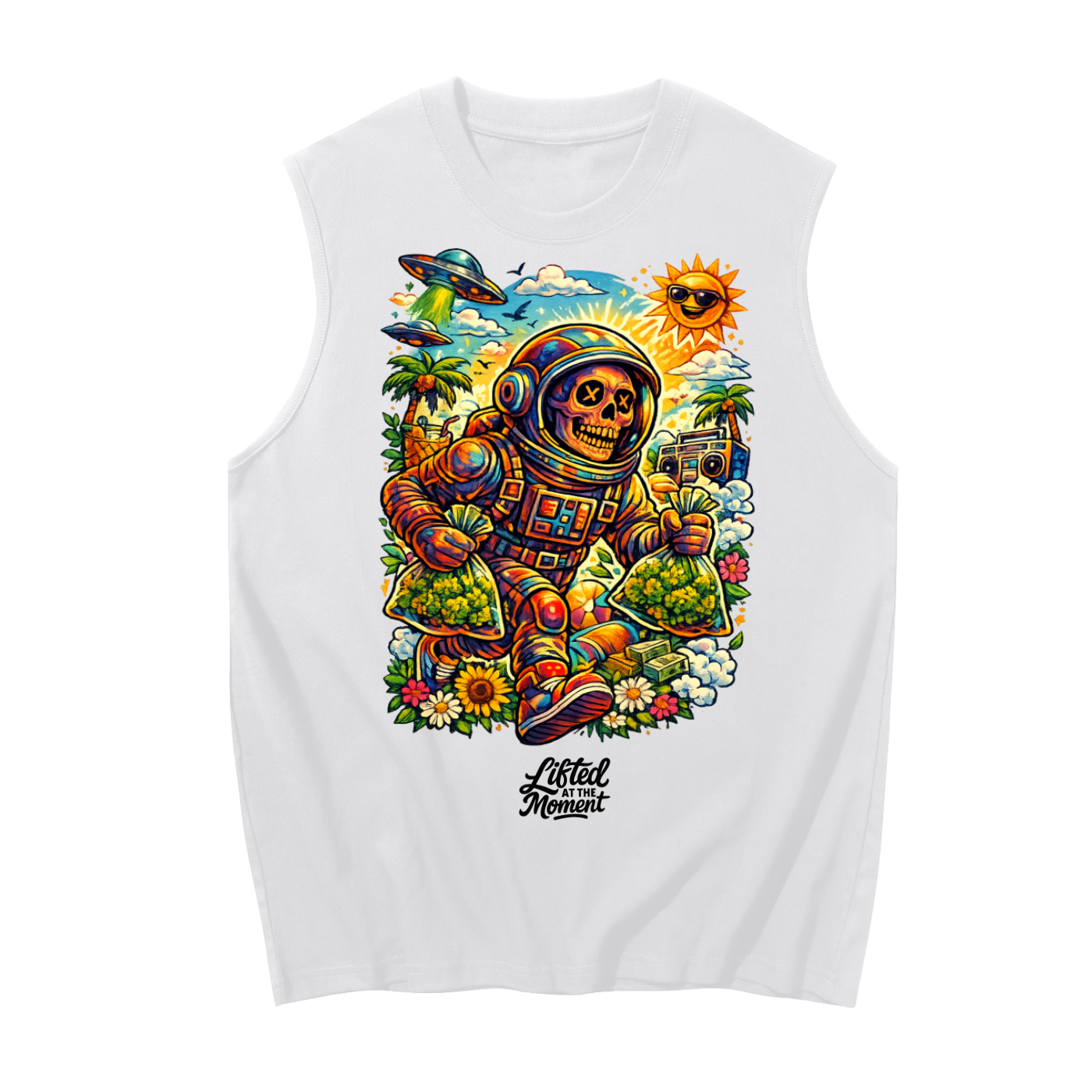 The Outer Space Oasis   Men's Sleeveless Cotton Tank Top
