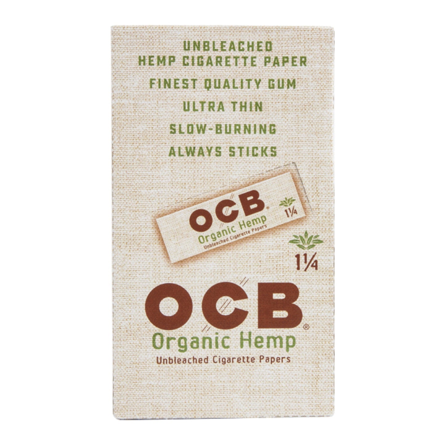 OCB 1.25” Unbleached Organic Hemp Rolling Papers