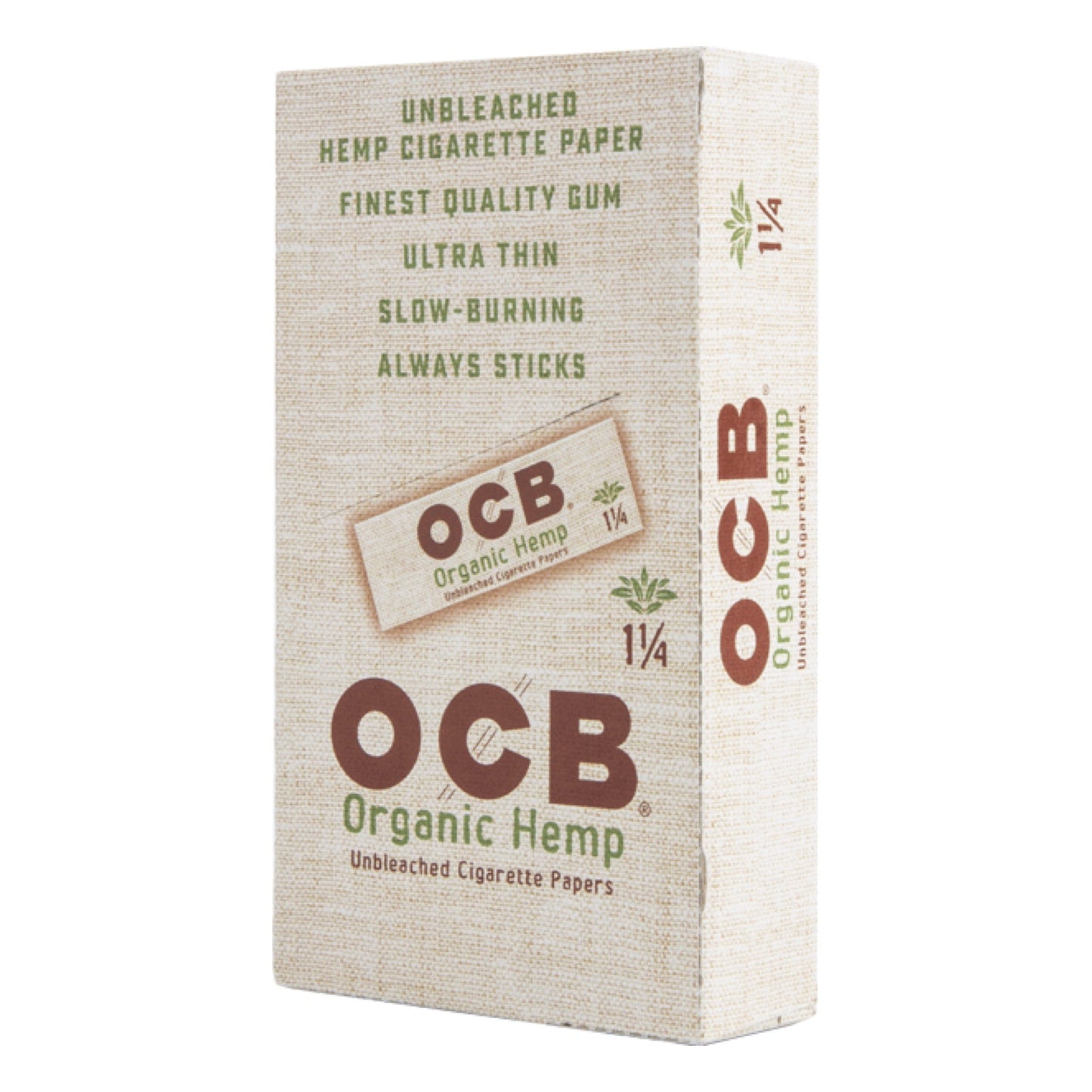OCB 1.25” Unbleached Organic Hemp Rolling Papers