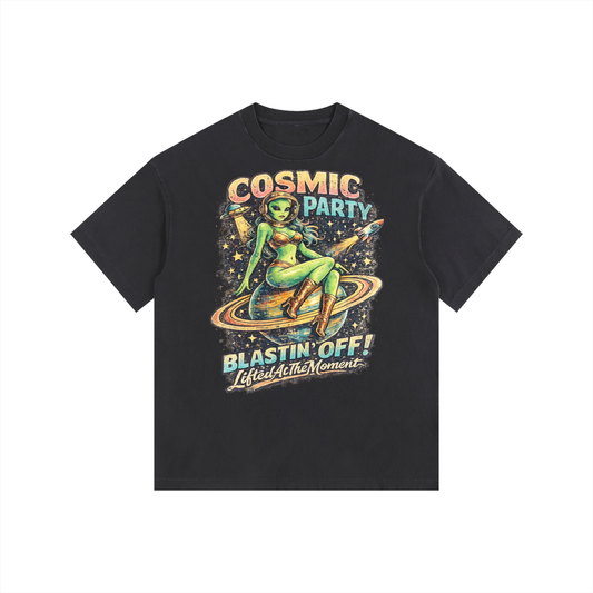 Lifted Cosmic party Vintage Washed Oversized Cotton T-Shirt